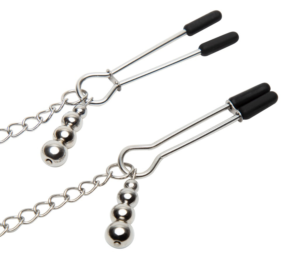 Sweet Play Nice Satin Collar &amp; Nipple Clamps-Set